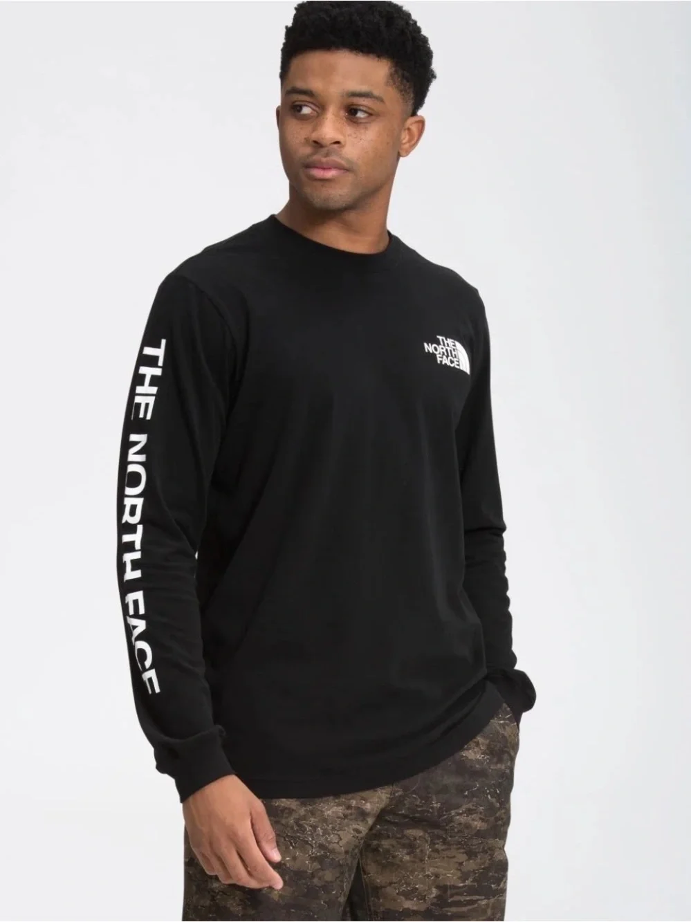 The North Face Hit Graphic Long-Sleeve T-Shirt for Men - TNF Black/TNF White - L